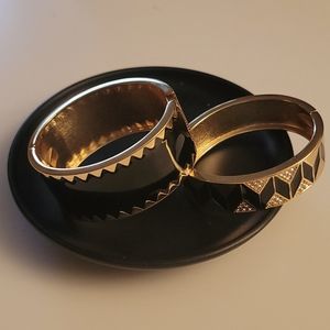 Black and gold enamel bracelets